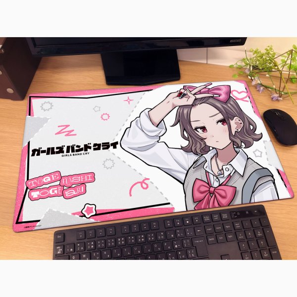 画像2:  【予約商品】  カーテン魂　ガールズバンドクライ 描き下ろしラバーマット（海老塚智／平成ギャル） 【26年7月下旬発売】 (2)