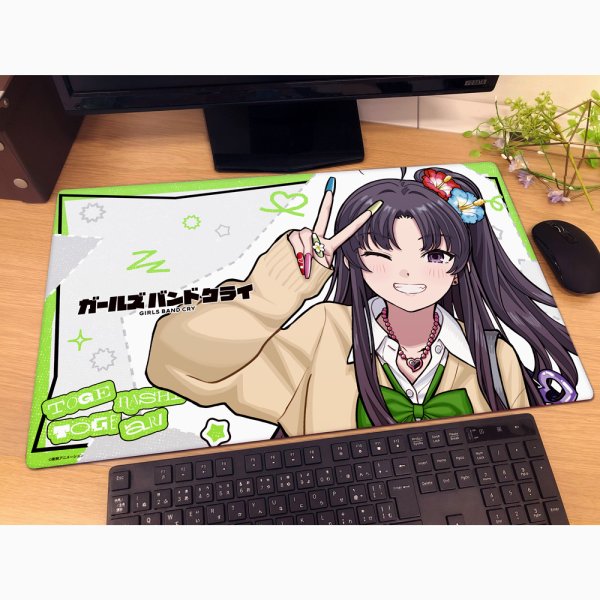 画像2:  【予約商品】  カーテン魂　ガールズバンドクライ 描き下ろしラバーマット（安和すばる／平成ギャル） 【26年7月下旬発売】 (2)