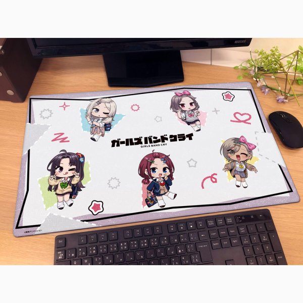 画像2:  【予約商品】  カーテン魂　ガールズバンドクライ ラバーマット（ミニキャラ／平成ギャル） 【26年7月下旬発売】 (2)