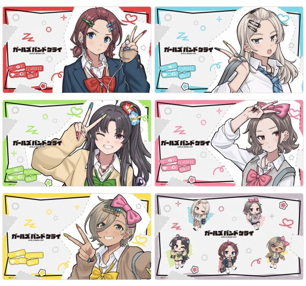 画像4:  【予約商品】  カーテン魂　ガールズバンドクライ 描き下ろしラバーマット（ルパ／平成ギャル） 【26年7月下旬発売】 (4)