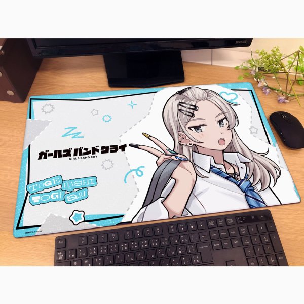 画像2:  【予約商品】  カーテン魂　ガールズバンドクライ 描き下ろしラバーマット（河原木桃香／平成ギャル） 【26年7月下旬発売】 (2)