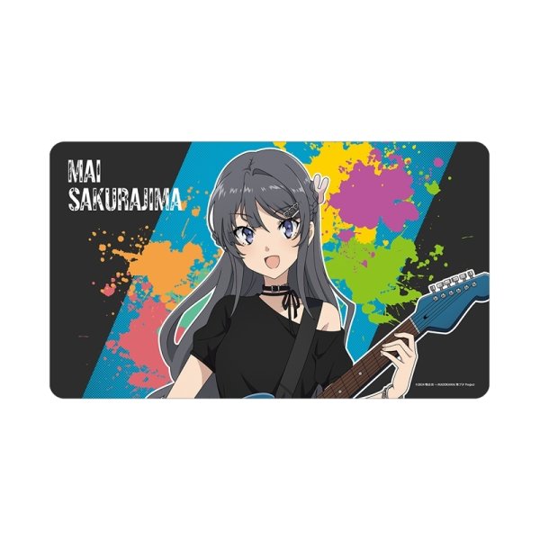 画像1:  【予約商品】  アルマビアンカ　「青春ブタ野郎」シリーズ 描き下ろし 桜島麻衣 ギター演奏ver. マルチデスクマット 【26年7月中旬発売】 (1)