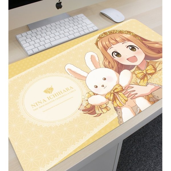 画像3:  【予約商品】  アルマビアンカ　アイドルマスター シンデレラガールズ 描き下ろし 市原仁奈 レース着物ver. マルチデスクマット 【26年7月中旬発売】 (3)