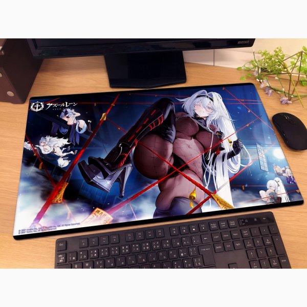 画像2:  【予約商品】  カーテン魂　アズールレーン ラバーマット（ラフィーII＆アルザス＆ソビエツキー・ソユーズ＆雲仙＆グアム） 【26年7月下旬発売】 (2)