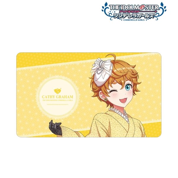 画像2:  【予約商品】  アルマビアンカ　アイドルマスター シンデレラガールズ 描き下ろし キャシー・グラハム レース着物ver. マルチデスクマット 【26年7月中旬発売】 (2)
