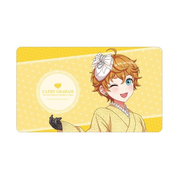 画像1:  【予約商品】  アルマビアンカ　アイドルマスター シンデレラガールズ 描き下ろし キャシー・グラハム レース着物ver. マルチデスクマット 【26年7月中旬発売】 (1)