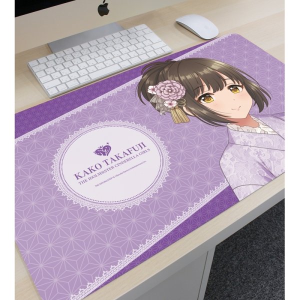 画像3:  【予約商品】  アルマビアンカ　アイドルマスター シンデレラガールズ 描き下ろし 鷹富士茄子 レース着物ver. マルチデスクマット 【26年7月中旬発売】 (3)
