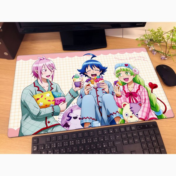 画像2:  【予約商品】  カーテン魂　魔入りました！入間くん 描き下ろしラバーマット（パジャマパーティー） 【26年7月下旬発売】 (2)