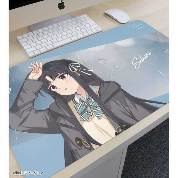 画像3:  【予約商品】  アルマビアンカ　ガールズバンドクライ 描き下ろし 安和 すばる In the rain ver. マルチデスクマット 【26年8月上旬発売】 (3)