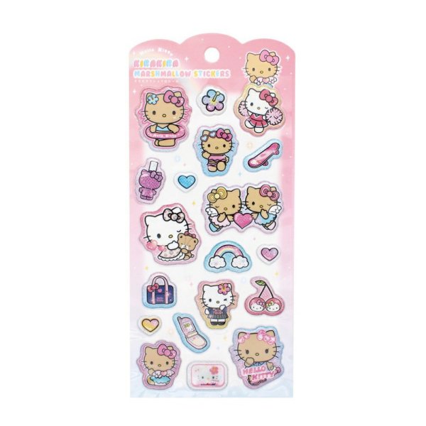画像1:  【予約商品】  サンリオキャラクターズキラキラマシュマロシール　ハローキティ／日焼け 【26年9月発売】 (1)