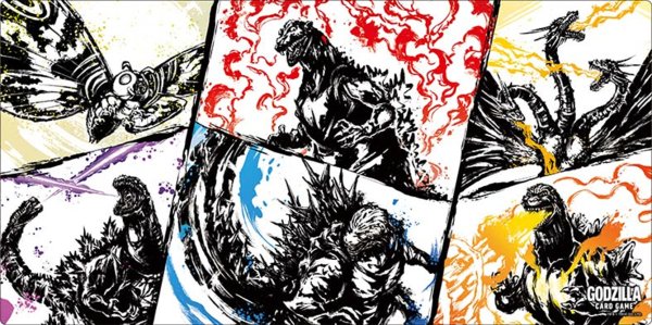 画像1:  【予約商品】  ブシロード ラバーマットコレクション V2 Vol.2071　『ゴジラ カードゲーム』怪獣墨絵大進撃 ver. 【26年7月4日発売】    (1)