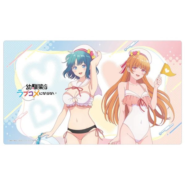 画像1:  【予約商品】  カーテン魂　幼馴染とはラブコメにならない　描き下ろしラバーマット（マリンセーラー水着） 【26年7月下旬発売】 (1)