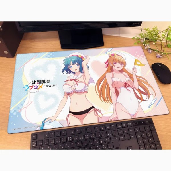 画像2:  【予約商品】  カーテン魂　幼馴染とはラブコメにならない　描き下ろしラバーマット（マリンセーラー水着） 【26年7月下旬発売】 (2)