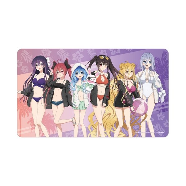 画像1:  【予約商品】  アルマビアンカ　アニメ「デート・ア・ライブV」 描き下ろし 集合 ビーチデートver. マルチデスクマット 【26年8月上旬発売】 (1)