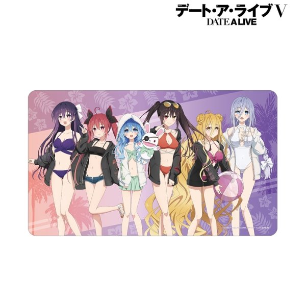 画像2:  【予約商品】  アルマビアンカ　アニメ「デート・ア・ライブV」 描き下ろし 集合 ビーチデートver. マルチデスクマット 【26年8月上旬発売】 (2)