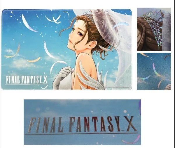 画像1:  【予約商品】  プレイマット ファイナルファンタジーX ユウナ Wedding Dress 箔押しVer. 【26年9月発売】    (1)