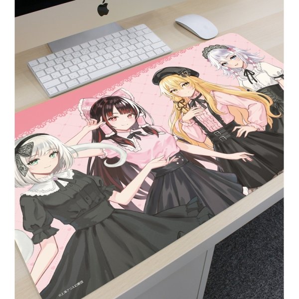 画像3:  【予約商品】  アルマビアンカ　東方Project 松本能人イラスト 博麗霊夢&霧雨魔理沙&魂魄妖夢&十六夜咲夜 ガーリーファッションver. マルチデスクマット 【26年8月上旬発売】 (3)