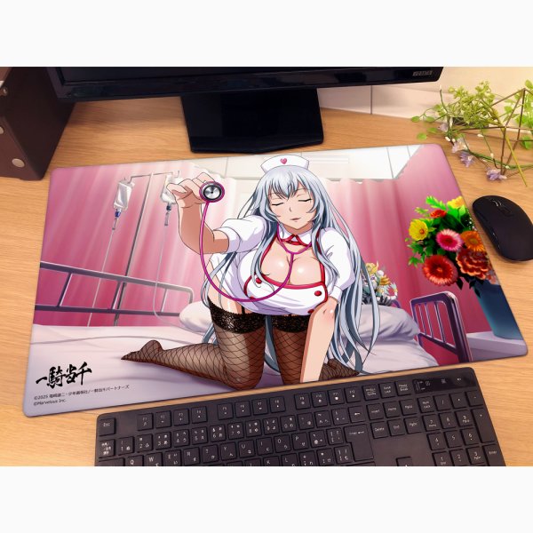 画像2:  【予約商品】  カーテン魂　一騎当千　ラバーマット（趙雲子龍／白衣の剣士） 【26年8月下旬発売】 (2)