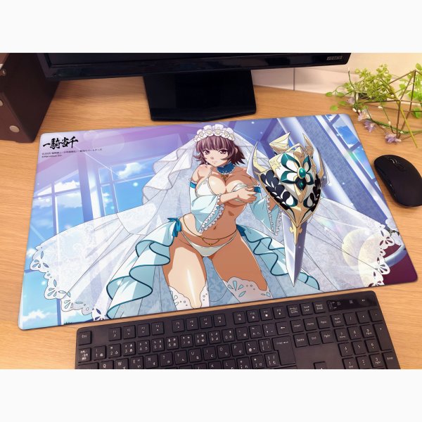 画像2:  【予約商品】  カーテン魂　一騎当千　ラバーマット（張飛益徳／ピュアブライド） 【26年8月下旬発売】 (2)