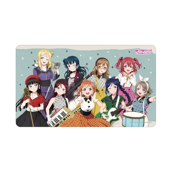 画像1:  【予約商品】  アルマビアンカ　ラブライブ！サンシャイン!! 描き下ろし 集合 The Blue Swell衣装ver. マルチデスクマット 【26年9月中旬発売】 (1)