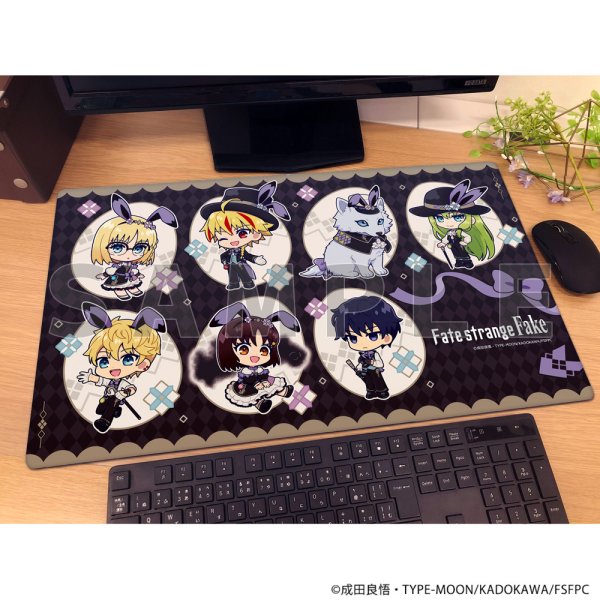 画像2:  【予約商品】  カーテン魂　Fate/strange Fake ラバーマット(ミニキャラ) 【26年9月上旬発売】    (2)
