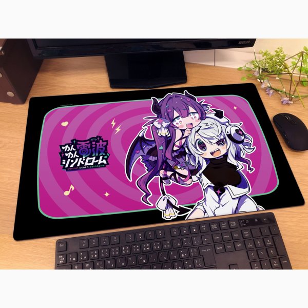 画像2:  【予約商品】  カーテン魂　ゆんゆん電波シンドローム 描き下ろしラバーマット（Qちゃん&ゆんゆん） 【26年9月上旬発売】 (2)