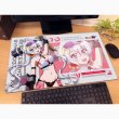 画像2:  【予約商品】  カーテン魂　戦姫絶唱シンフォギアＸＶ 描き下ろしラバーマット（クリス／サイバーミリタリー） 【26年9月上旬発売】 (2)