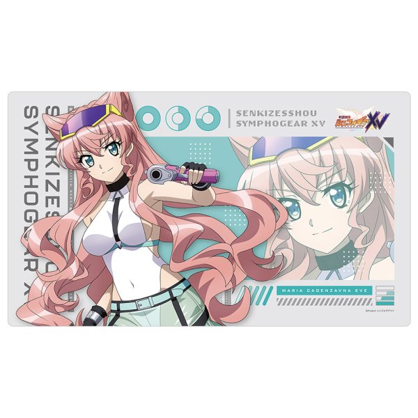 画像1:  【予約商品】  カーテン魂　戦姫絶唱シンフォギアＸＶ 描き下ろしラバーマット（マリア／サイバーミリタリー） 【26年9月上旬発売】 (1)