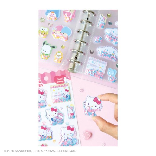 画像3:  【予約商品】  サンリオキャラクターズシェイカーシール　お友達キャンディ／ハローキティ 【26年11月発売】    (3)