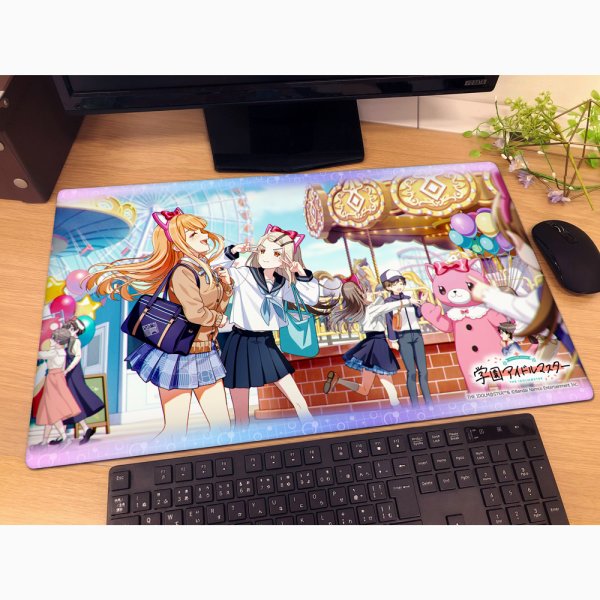 画像2:  【予約商品】  カーテン魂　学園アイドルマスター　ラバーマット（ｖギャルピーーースッｖ） 【26年10月上旬発売】 (2)