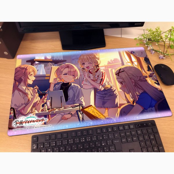 画像2:  【予約商品】  カーテン魂　学園アイドルマスター　ラバーマット（オシャレもメイクも♪） 【26年10月上旬発売】 (2)