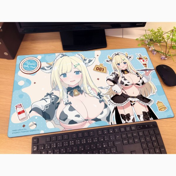 画像2:  【予約商品】  カーテン魂　シノビマスター 閃乱カグラ NEW LINK　描き下ろしラバーマット（詠／ミルキーメイド） 【26年10月上旬発売】 (2)