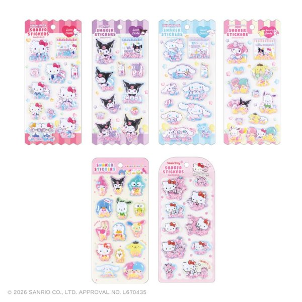 画像2:  【予約商品】  サンリオキャラクターズシェイカーシール　お友達キャンディ／ハローキティ 【26年11月発売】    (2)