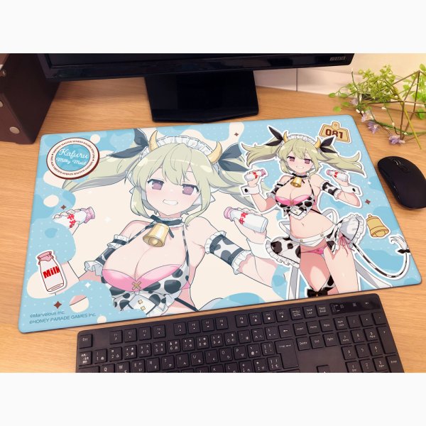 画像2:  【予約商品】  カーテン魂　シノビマスター 閃乱カグラ NEW LINK　描き下ろしラバーマット（華風流／ミルキーメイド） 【26年10月上旬発売】 (2)