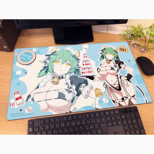 画像2:  【予約商品】  カーテン魂　シノビマスター 閃乱カグラ NEW LINK　描き下ろしラバーマット（日影／ミルキーメイド） 【26年10月上旬発売】 (2)