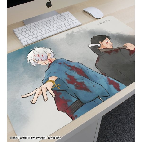 画像3:  【予約商品】  アルマビアンカ　映画「鬼太郎誕生 ゲゲゲの謎」 描き下ろし 鬼太郎の父&水木 戦う父の背中ver. マルチデスクマット 【26年9月下旬発売】 (3)