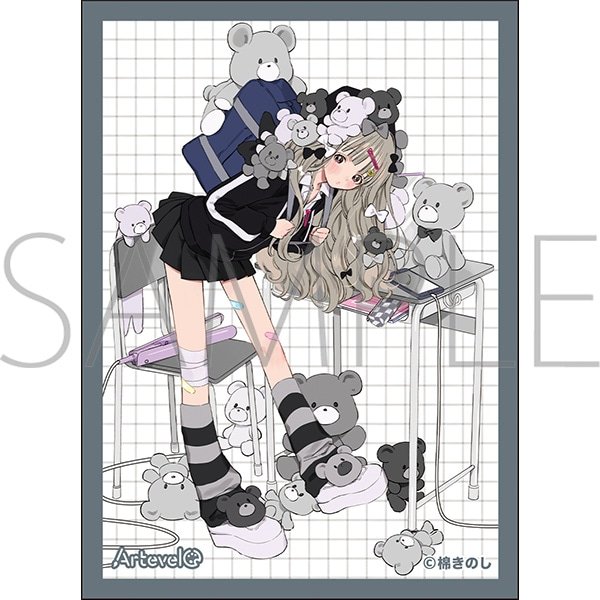 画像1:  【予約商品】  Arteveloカードスリーブ　棉きのし　「くまギャル」（art-031）（65枚入り） 【26年9月11日発売】 (1)
