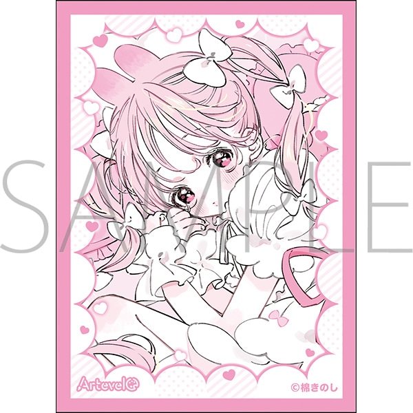 画像1:  【予約商品】  Arteveloカードスリーブ　棉きのし　「フリルうさぎちゃん」（art-032）（65枚入り） 【26年9月11日発売】 (1)