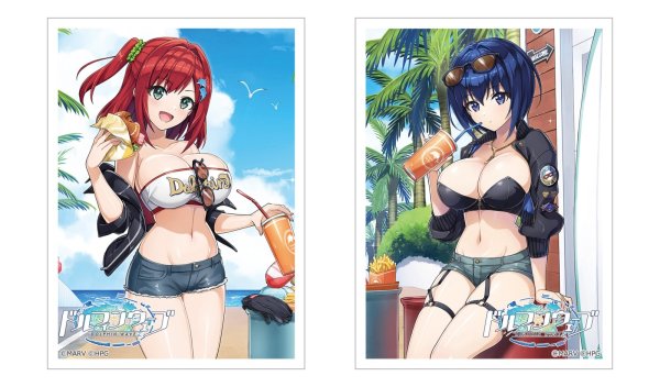 画像2:  【予約商品】  カーテン魂　ドルフィンウェーブ　描き下ろしスリーブ（咲宮 入華／コーストライディング）（65枚入り） 【26年12月上旬発売】 (2)