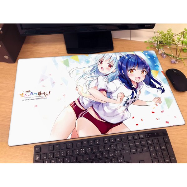 画像2:  【予約商品】  カーテン魂　一畳間まんきつ暮らし！　ラバーマット（森田芽衣子、中埜音緒） 【26年10月中旬発売】 (2)