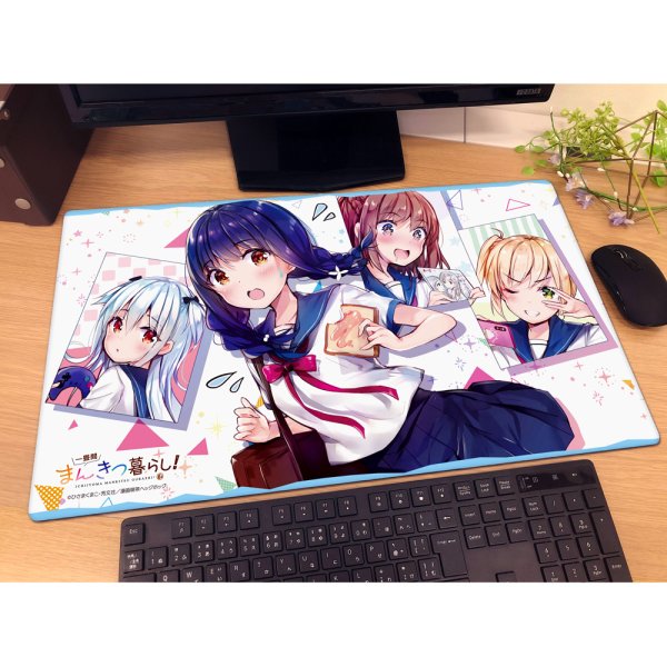 画像2:  【予約商品】  カーテン魂　一畳間まんきつ暮らし！　ラバーマット（森田芽衣子、天宮梨絵、鈴木万里花、中埜音緒B） 【26年10月中旬発売】 (2)