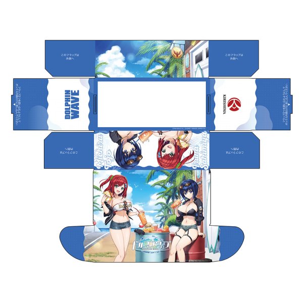 画像2:  【予約商品】  カーテン魂　ドルフィンウェーブ　描き下ろしストレージボックス（咲宮 入華&都条 みちる／コーストライディング） 【26年12月上旬発売】 (2)