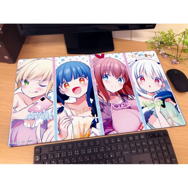 画像2:  【予約商品】  カーテン魂　一畳間まんきつ暮らし！　ラバーマット（森田芽衣子、天宮梨絵、鈴木万里花、中埜音緒D） 【26年10月中旬発売】 (2)