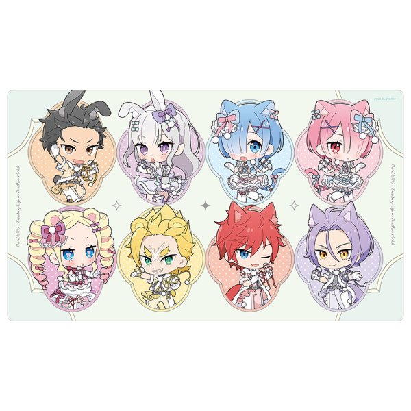 画像1:  【予約商品】  カーテン魂　Re:ゼロから始める異世界生活　ラバーマット（けもみみアイドル） 【26年10月下旬発売】 (1)