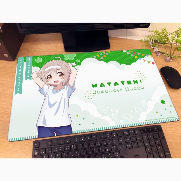 画像2:  【予約商品】  カーテン魂　私に天使が舞い降りた！プレシャス・フレンズ 描き下ろしラバーマット（小之森夏音／運動会） 【26年11月上旬発売】    (2)