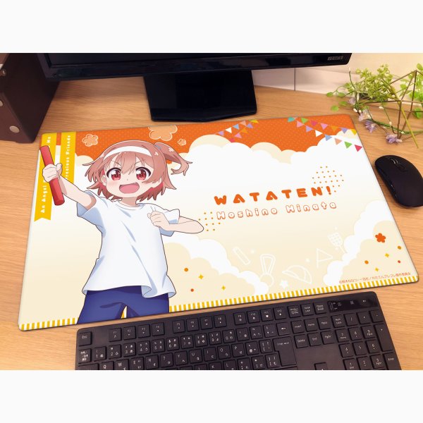 画像2:  【予約商品】  カーテン魂　私に天使が舞い降りた！プレシャス・フレンズ 描き下ろしラバーマット（星野ひなた／運動会） 【26年11月上旬発売】    (2)