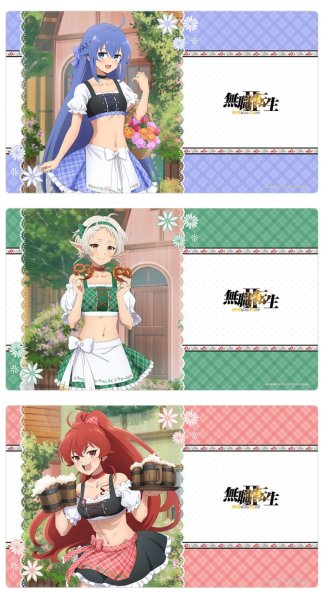 画像3:  【再販予約商品】  カーテン魂　無職転生II 〜異世界行ったら本気だす〜 描き下ろしラバーマット（ロキシー／ディアンドル） 【26年12月上旬再販】 (3)