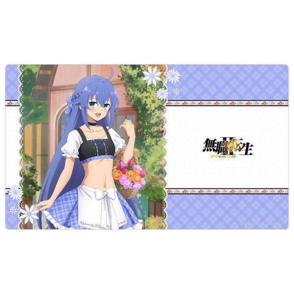 画像1:  【再販予約商品】  カーテン魂　無職転生II 〜異世界行ったら本気だす〜 描き下ろしラバーマット（ロキシー／ディアンドル） 【26年12月上旬再販】 (1)