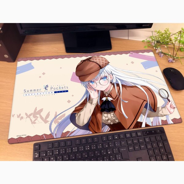 画像2:  【予約商品】  カーテン魂　Summer Pockets REFLECTION BLUE ラバーマット（鳴瀬しろは／探偵） 【26年12月上旬発売】    (2)