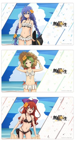 画像3:  【再販予約商品】  カーテン魂　無職転生II 〜異世界行ったら本気だす〜 描き下ろしラバーマット（エリス／水着） 【26年12月上旬再販】 (3)